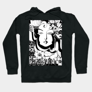 HOUSE OF HARLEQUIN TAG DESIGN ART NOUVEAU BLACK WHITE DRAWING Hoodie